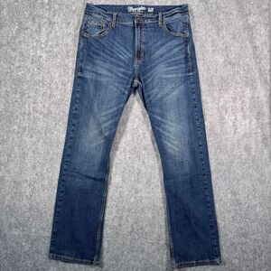 Wrangler Retro Slim Boot Jeans Mens 35x34 (Fits 35x33) Blue Denim Western Cowboy